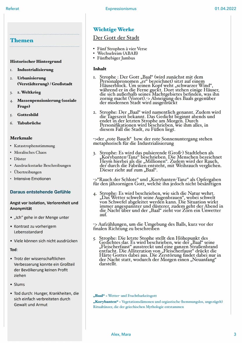 Referat
Frühexpressionissmus
1905-1914
Autoren stammen häufig
aus der bürgerlich-
gebildeten Schicht
Lehnten den
.
●
.
Konservativen,
eineng