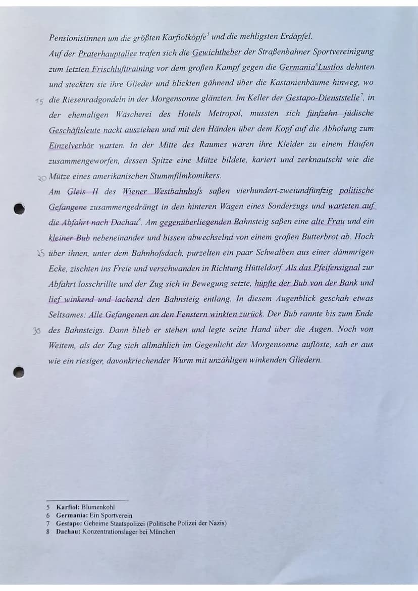 40
Aufgabenstellung:
1. Analysieren Sie den vorliegenden Textauszug bezüglich der Darstellung der politischen
Ereignisse in Österreich 1938,