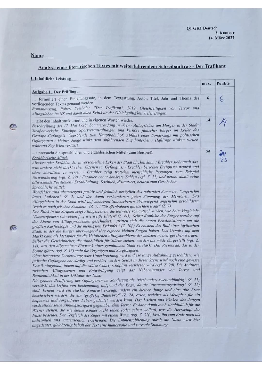 40
Aufgabenstellung:
1. Analysieren Sie den vorliegenden Textauszug bezüglich der Darstellung der politischen
Ereignisse in Österreich 1938,