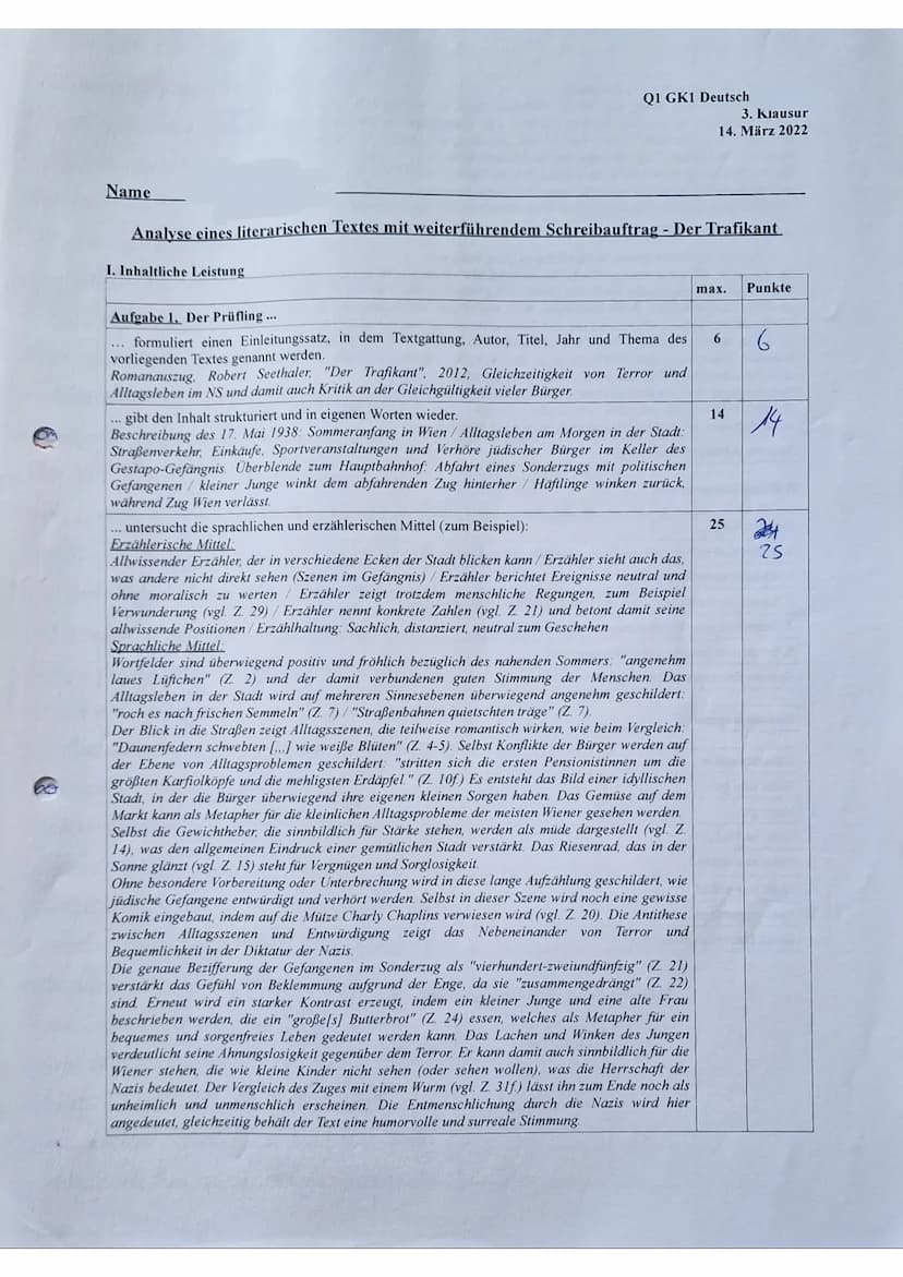 40
Aufgabenstellung:
1. Analysieren Sie den vorliegenden Textauszug bezüglich der Darstellung der politischen
Ereignisse in Österreich 1938,