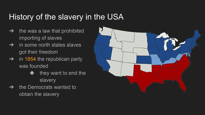 Slavery in America Structure
history of slavery in the USA
➜
→ living conditions
daily life
effects
Where can we see Slavery
nowadays?
alany