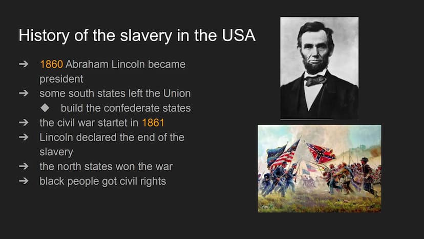 Slavery in America Structure
history of slavery in the USA
➜
→ living conditions
daily life
effects
Where can we see Slavery
nowadays?
alany