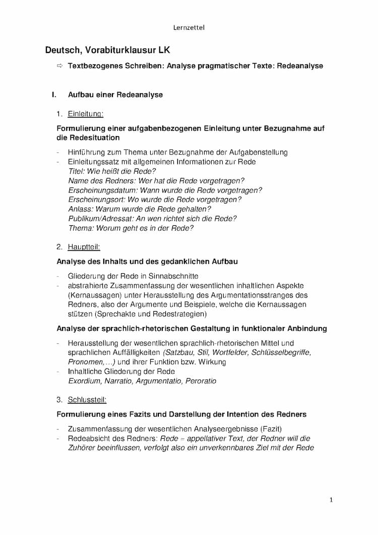 Know Aufbau einer Redeanalyse | Zusammenfassung des Romans „Unter der Drachenwand“ | Erinnerungskultur | Nachkriegsliteratur  thumbnail