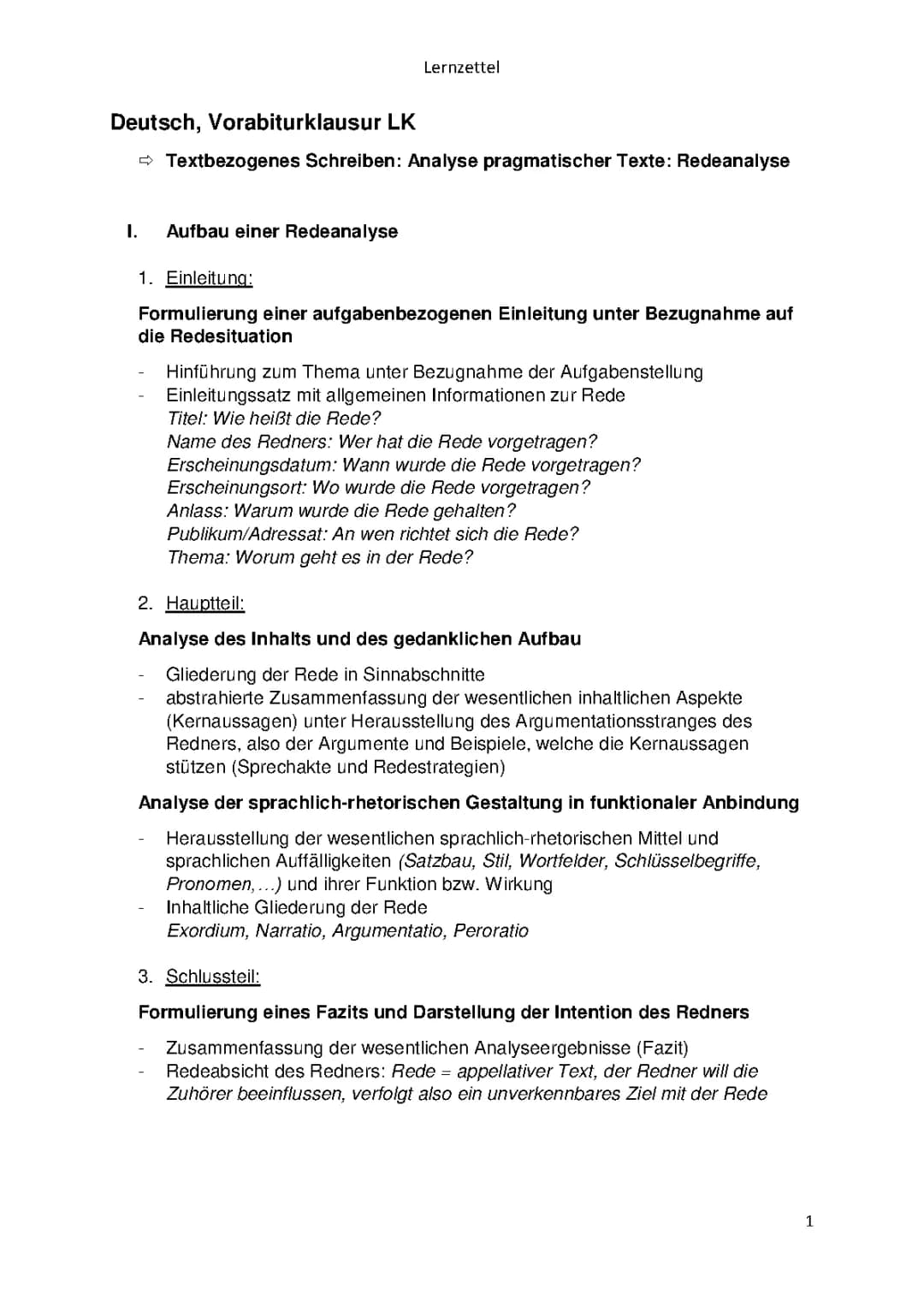 Aufbau einer Redeanalyse | Zusammenfassung des Romans „Unter der Drachenwand“ | Erinnerungskultur | Nachkriegsliteratur 