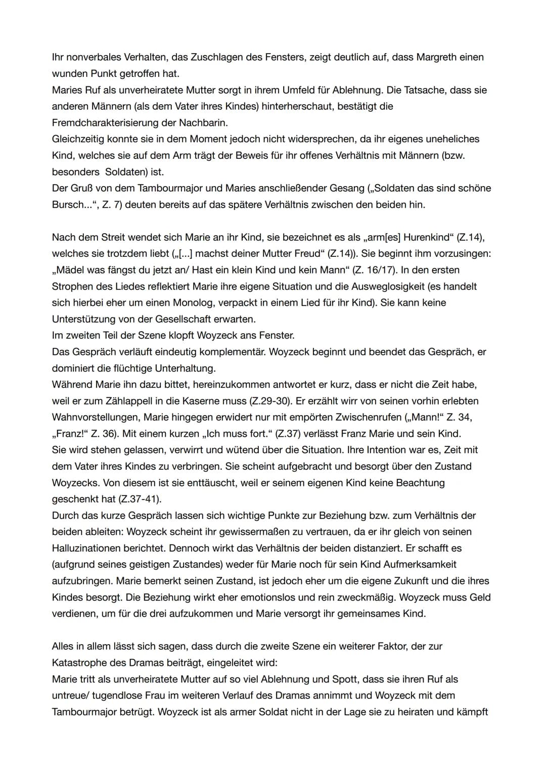 Szenenanalyse- Szene 2 Woyzeck
Das Drama ,,Woyzeck" von Georg Büchner wurde im Jahr 1879 verfasst und handelt von dem
einfachen Soldaten Fra