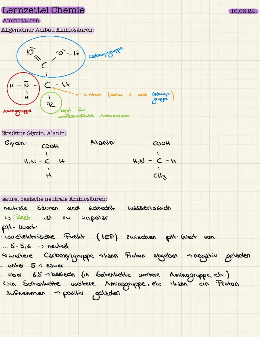 Aminosäuren, Proteine & Monosaccharide (Glucose, Fructose) 
