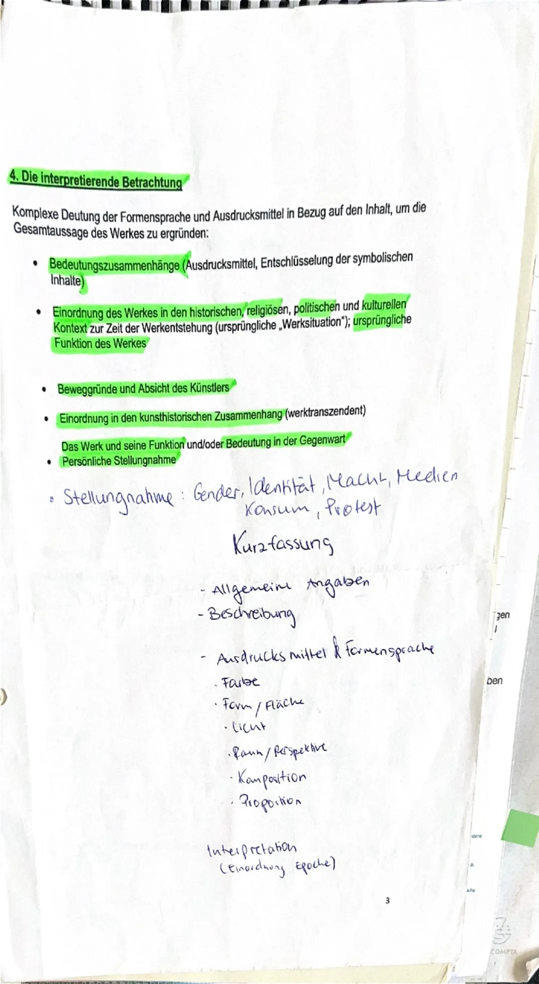 1. Allgemeine Angaben zum Bild 1) Einleitung
* Gattung (Um welches Ausdrucksmedium handelt es sich?): Grafik, Plastik, Gemälde,
Installation