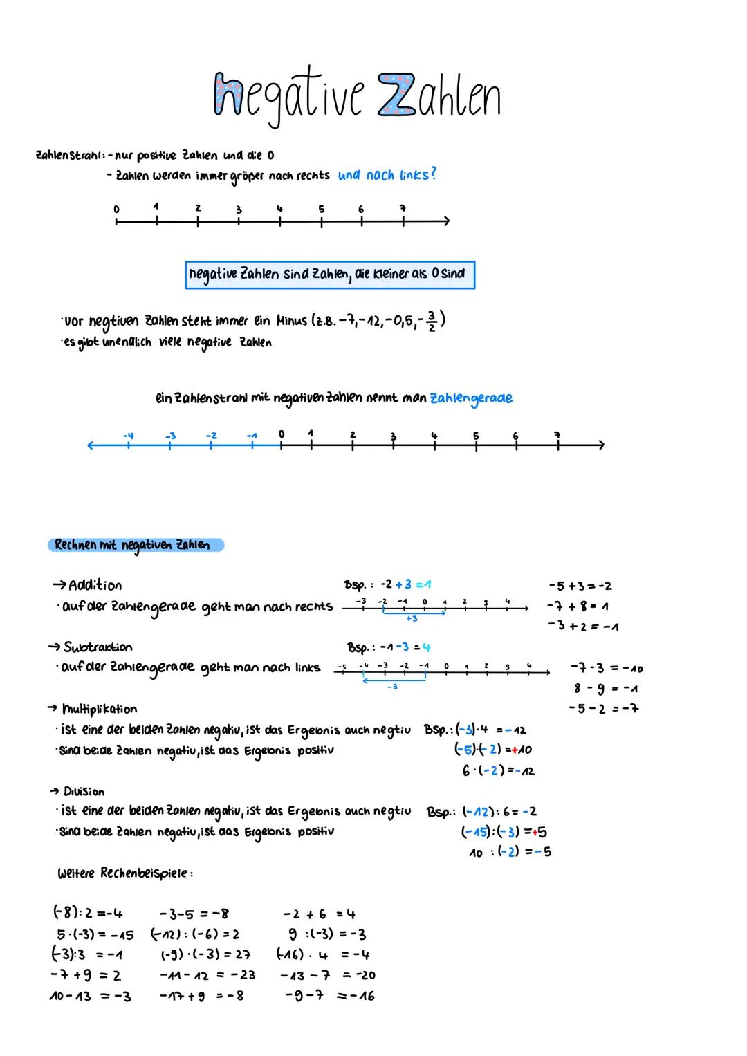 Zahlen Strani:-nur positive Zahlen und die 0
-Zahlen werden immer größer nach rechts und nach links?
0
1
+
-4
negative Zahlen
2
+
3
-2
Rechn