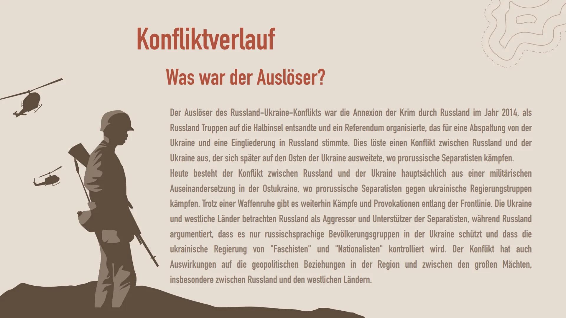 Der Ukraine Krieg Konfliktanalyse Konfliktgegenstände
Was ist der Kern des Konflikts?
Der Kern des Konflikts ist die sogenannte Krim Krise, 