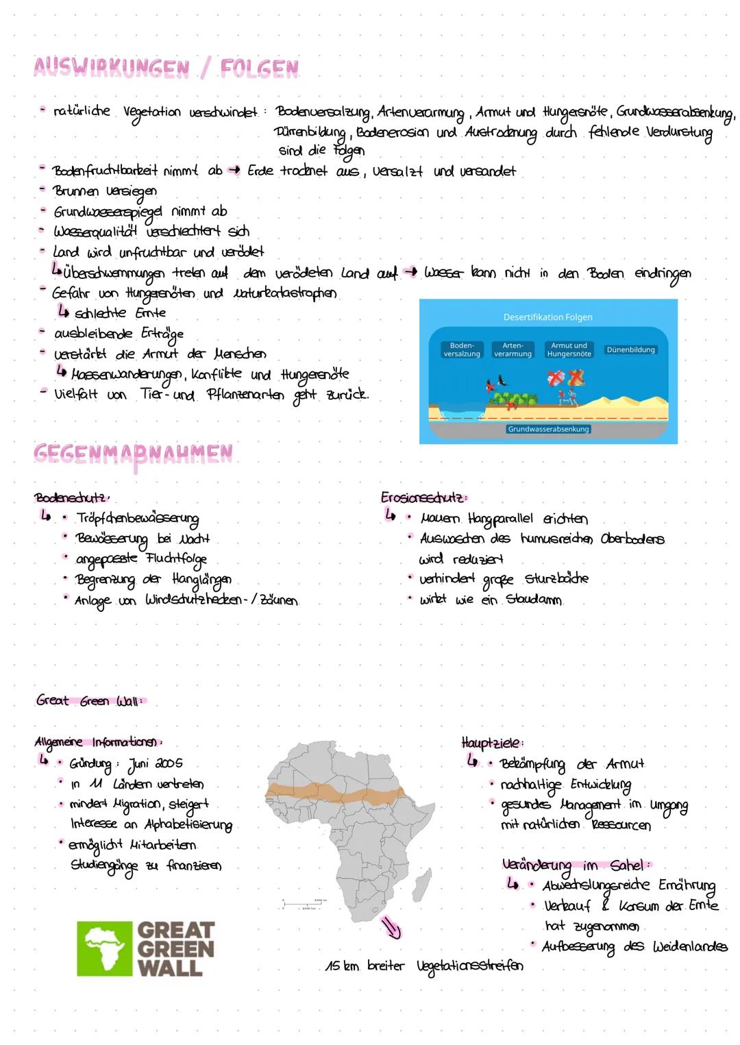 DEFINITION DER DESERTIFIKATION
• Der anthropogene Landschaftswandel in Trockengebieten der Wüstbildung
übemutzung des Ökosystems
• Führt zur