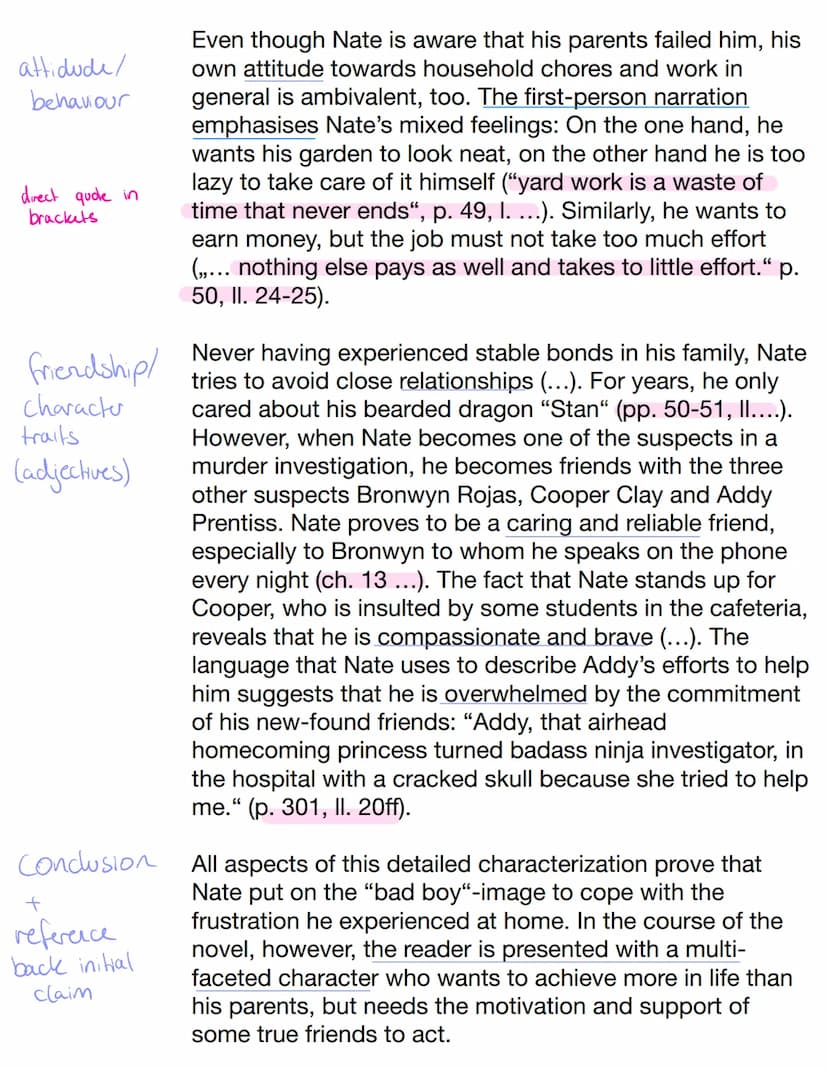 intro +
central
claim
outer
+
basic facts
appearance
Characterise Nate Macauley based on the extract at hand
(pp. 49-54) and other extracts 