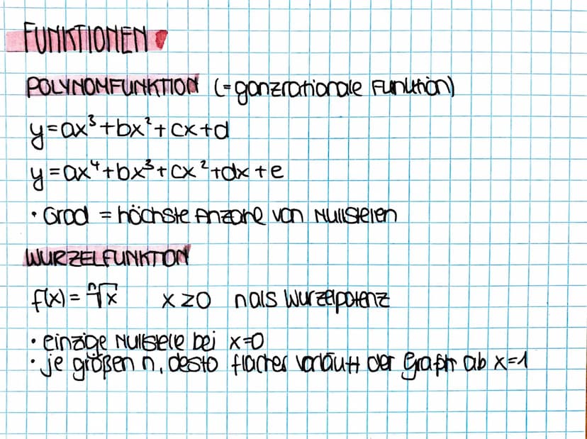 Analysis FUNKTIONEN
LINEARE FUNKTION
y=mx+b
• maximal eine Hullstelle
QUADRATISCHE FUNKTION
= ax²+bx+C a fo
Y₂_Y₁ +0
2
#0
m=x₂-x^
2
y =
• ke