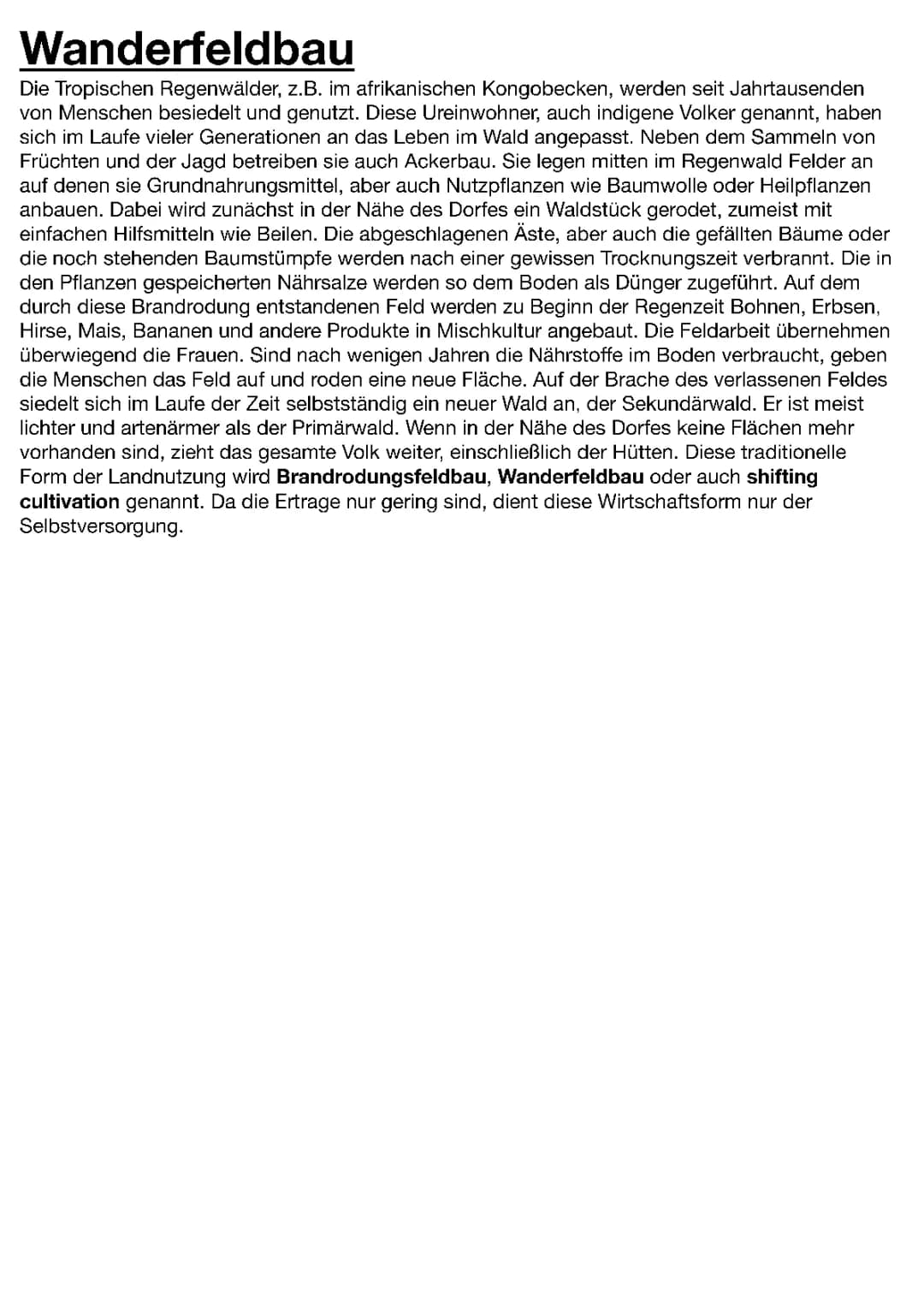 Wanderfeldbau einfach erklärt - Für Kinder und Klasse 7