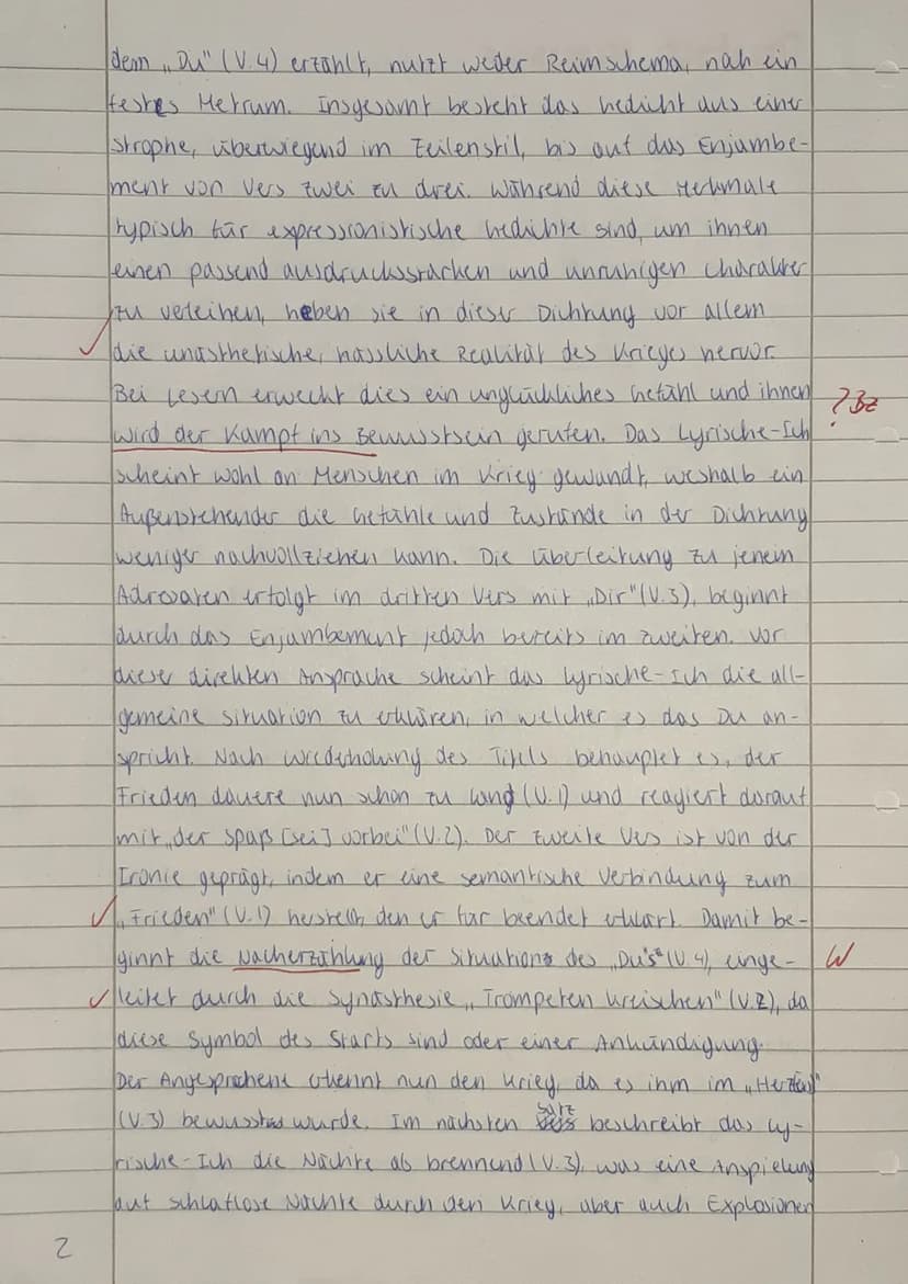 Klausur: Alfred Lichtenstein ,,Doch kommt ein Krieg" - Gedichtinterpretation
Hilfsmittel: Duden
Arbeitszeit: 90 Minuten
Aufgabenstellung:
1.