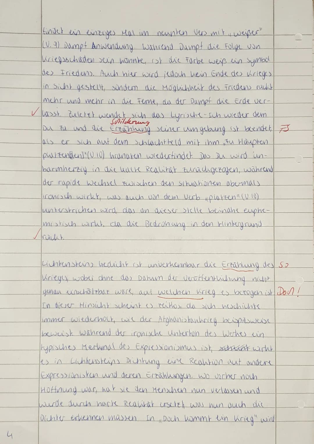 Klausur: Alfred Lichtenstein ,,Doch kommt ein Krieg" - Gedichtinterpretation
Hilfsmittel: Duden
Arbeitszeit: 90 Minuten
Aufgabenstellung:
1.