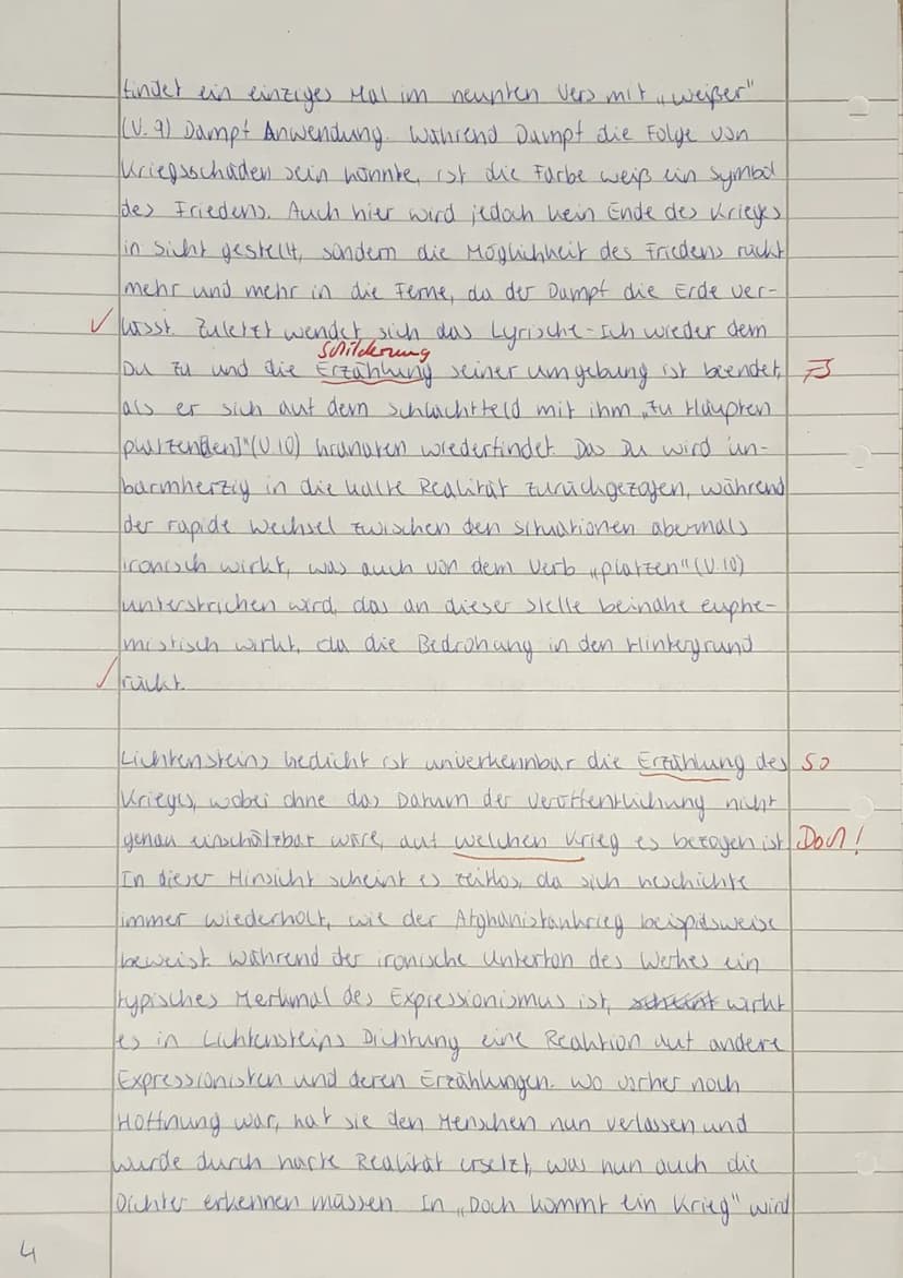 Klausur: Alfred Lichtenstein ,,Doch kommt ein Krieg" - Gedichtinterpretation
Hilfsmittel: Duden
Arbeitszeit: 90 Minuten
Aufgabenstellung:
1.