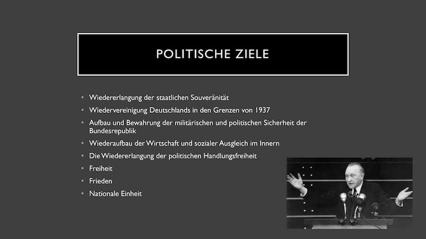 KONRAD ADENAUER
Nutzername ●
• Familie
●
Steckbrief
Schulzeit
●
• Lebenslauf
●
• Tod
●
Politische Ziele
INHALTSVERZEICHNIS
Berühmter Zitat
B