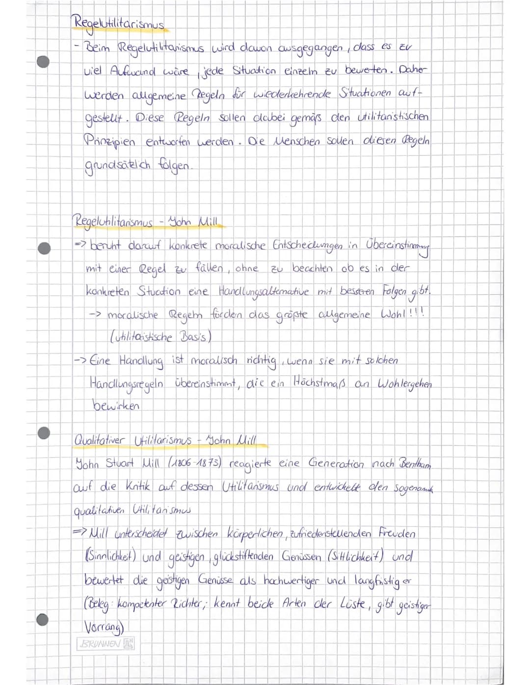 Ethik Kursarbeit
Klassischer Utilitarismus
=
• Lehre, die im Nützlichen die Grundlage des sittlichen Verhaltens
Sieht und ideale Werte nur a