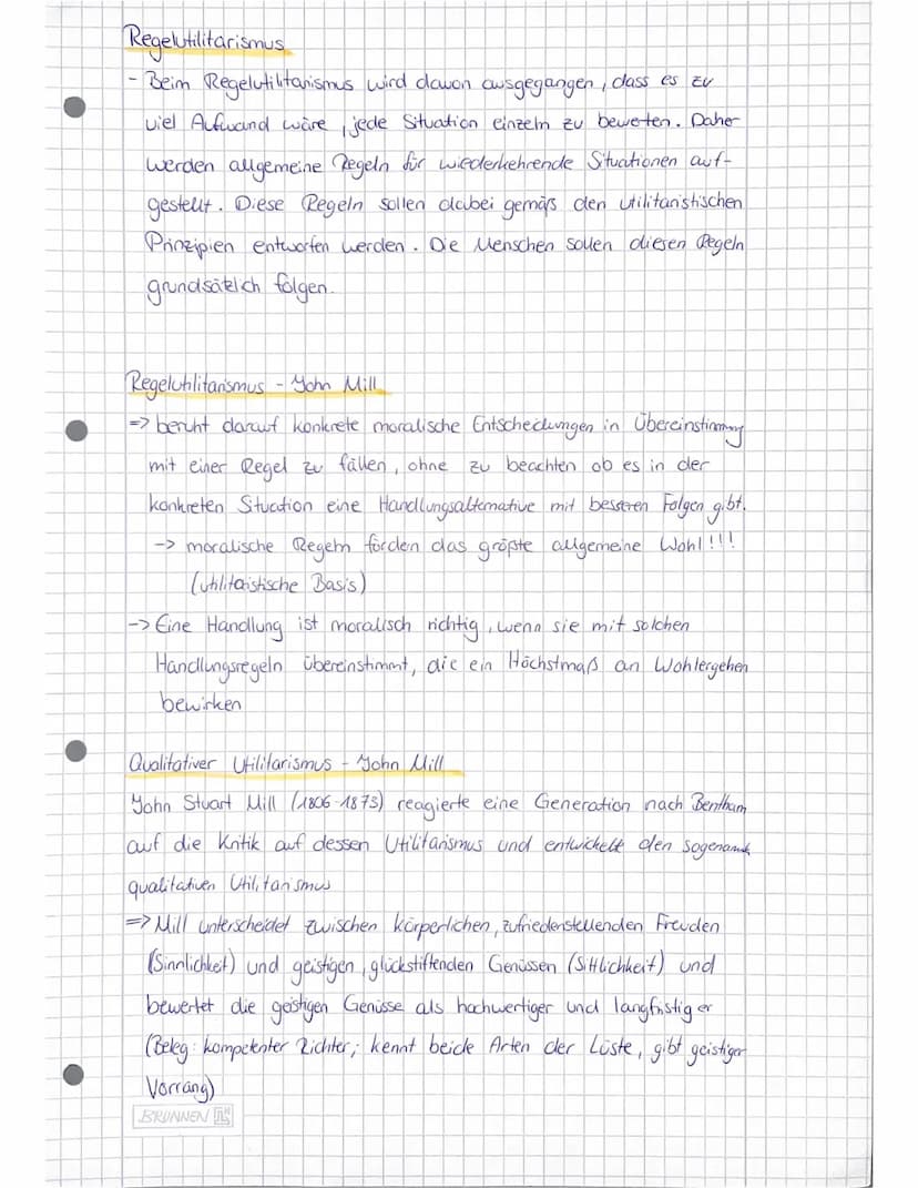 Ethik Kursarbeit
Klassischer Utilitarismus
=
• Lehre, die im Nützlichen die Grundlage des sittlichen Verhaltens
Sieht und ideale Werte nur a