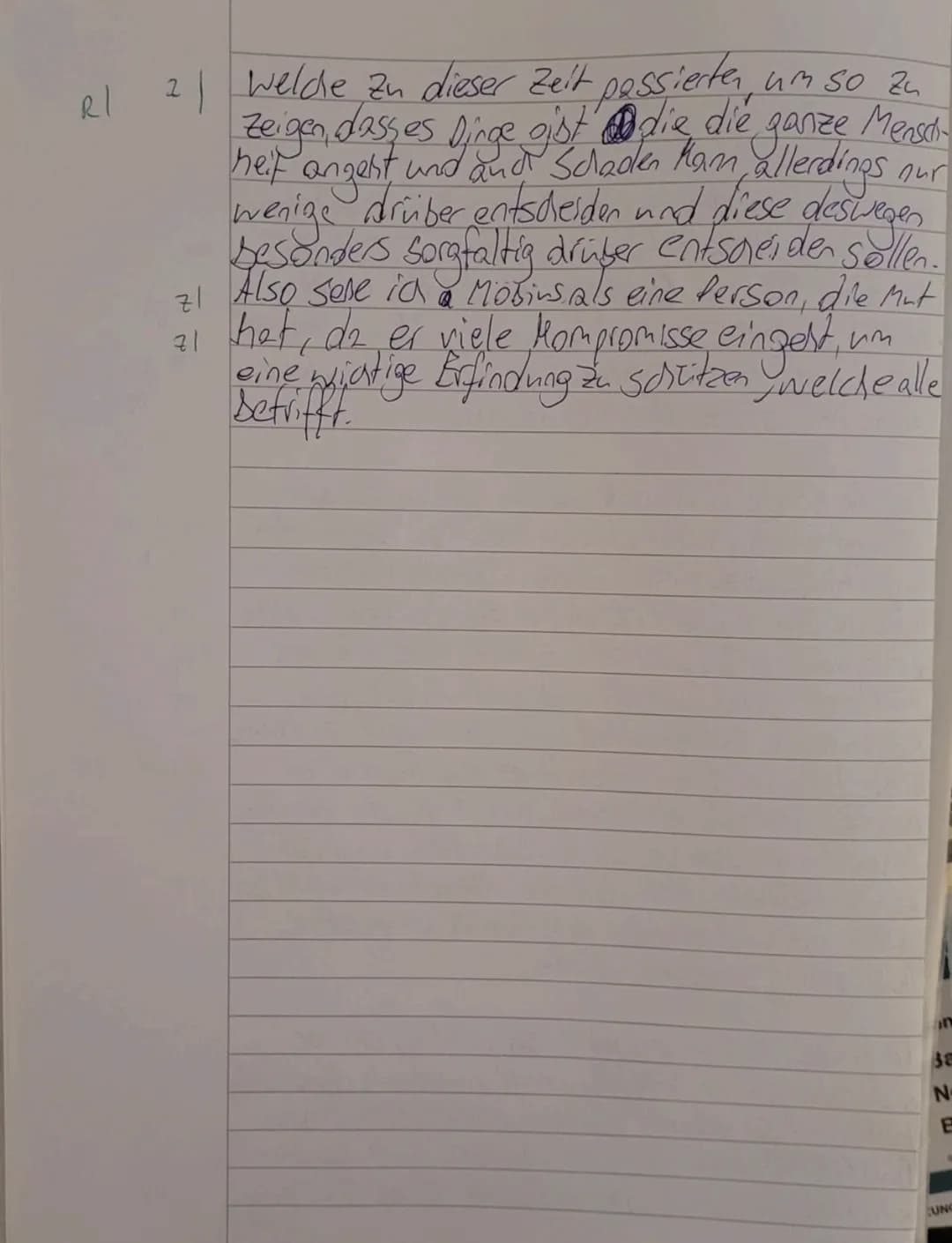 Klausur Nr. 3 - Die Physiker
DEF G5
Name:
Analyse und Interpretation eines literarischen Textes
2.
1. Analysieren Sie den Dialog zwischen Mö