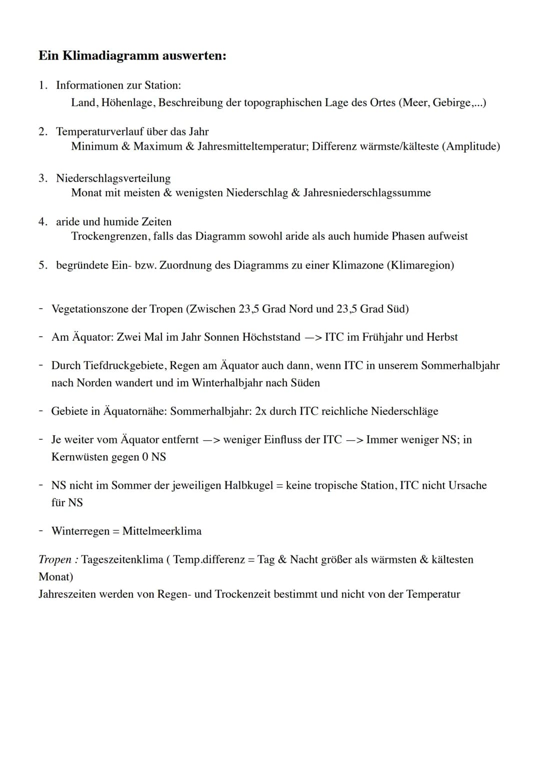 Erdkunde Zusammenfassung
10/11 marine Zirkulation
12/13 Aufbau Atmosphäre
26/27 El Nino
28-31 Wettergeschehen
38/39 Interpretation Klimadiag