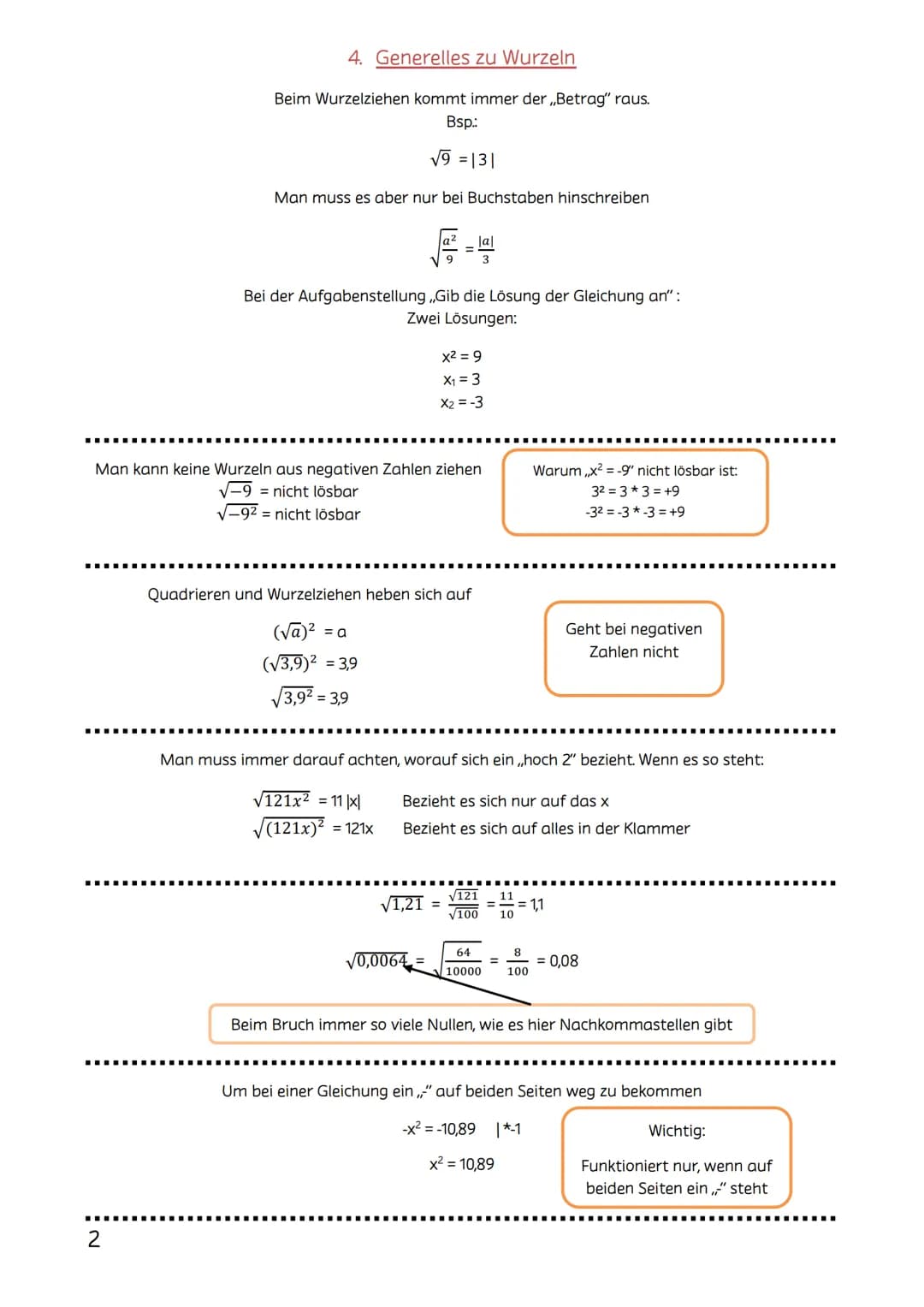 Lernzettel Klasse 9 Arbeit - 1. Halbjahr
Themen:
1. Mengen
2. Wurzelgesetze
3. Quadratzahlen
4. Generelles zu Wurzeln
5. Ausklammern / Ausmu