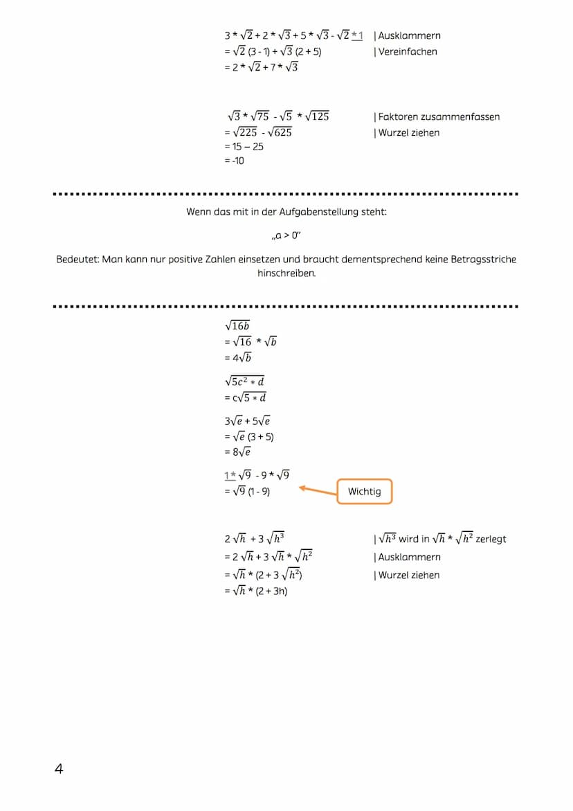 Lernzettel Klasse 9 Arbeit - 1. Halbjahr
Themen:
1. Mengen
2. Wurzelgesetze
3. Quadratzahlen
4. Generelles zu Wurzeln
5. Ausklammern / Ausmu
