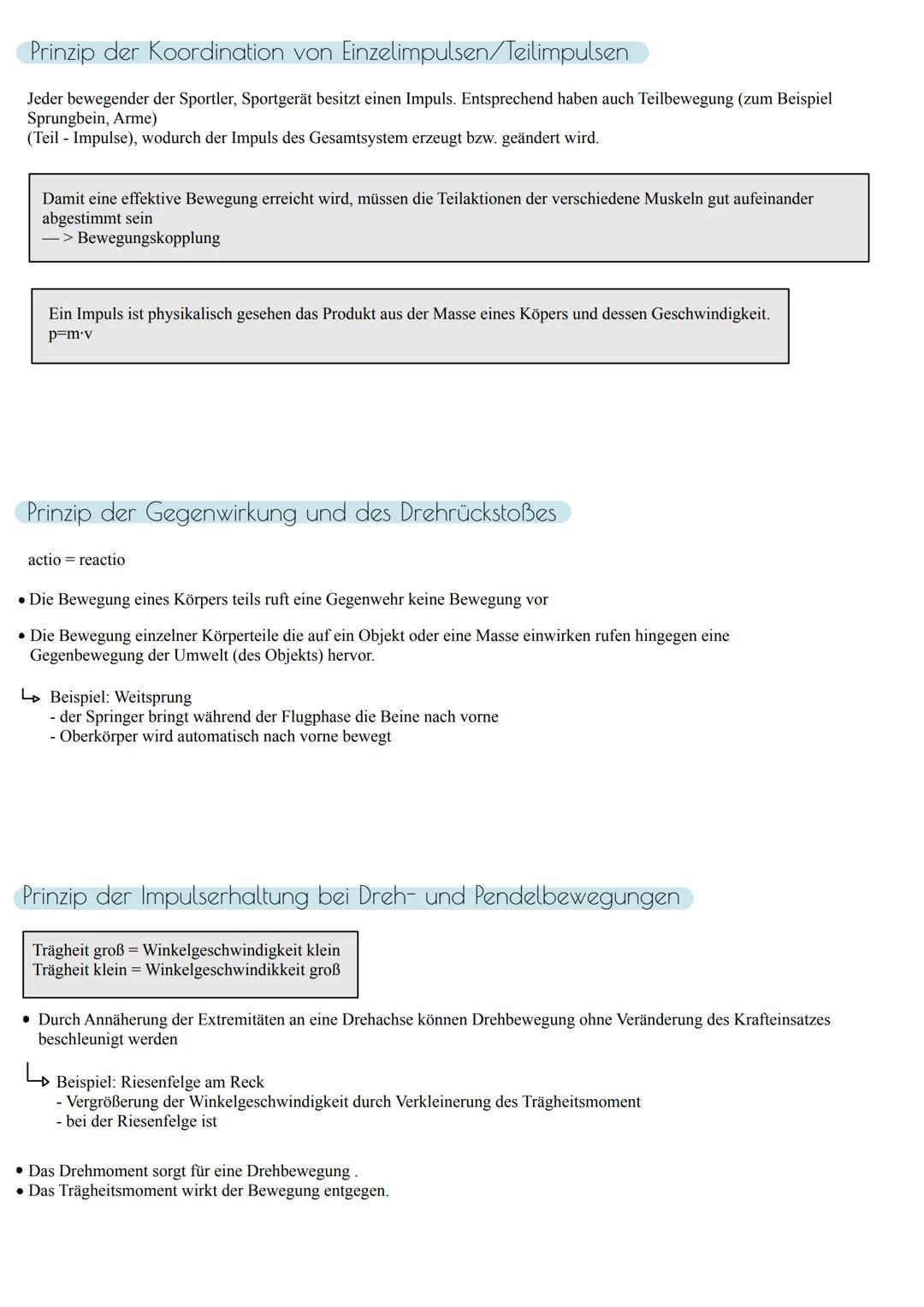 # Biomechanische Prinzipien

**Gebrauch** Mit den Biomechanischen Prinzipien kann man Bewegungsabläufe beschreiben. Anhand der fünf Prinzipi