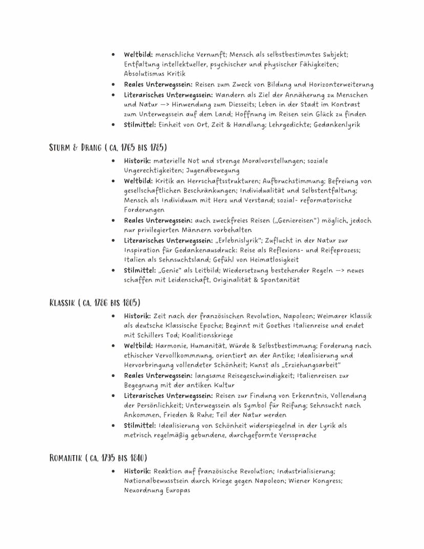 LYRIK
Abiturzusammenfassung
Unterwegssein und Reisen in der Literatur
Intellektuelle Bereicherung
Persönlichkeitsbildung
●
modernes Lebensge