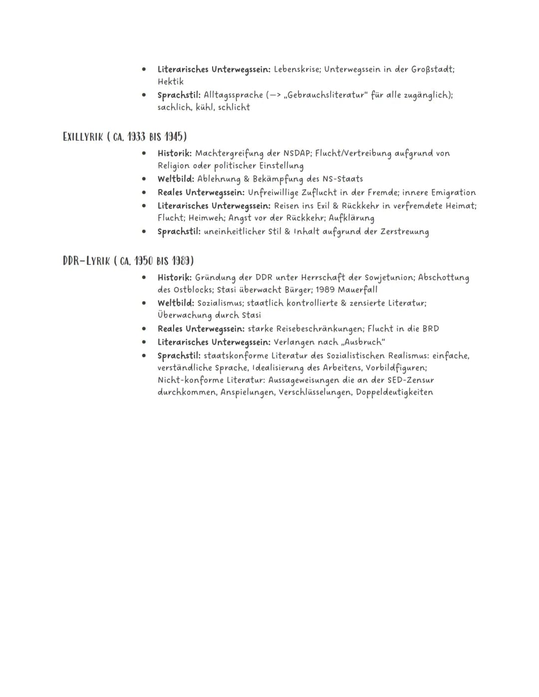 LYRIK
Abiturzusammenfassung
Unterwegssein und Reisen in der Literatur
Intellektuelle Bereicherung
Persönlichkeitsbildung
●
modernes Lebensge