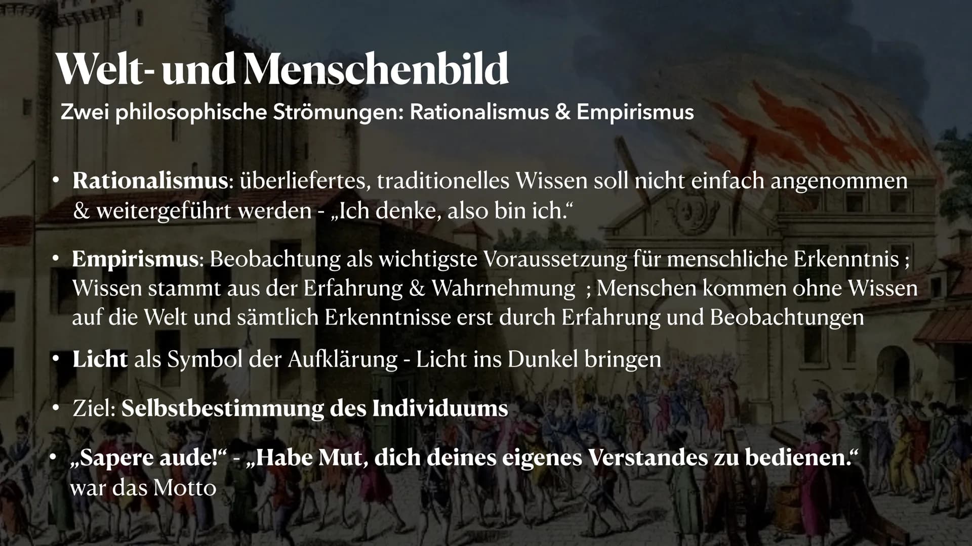 AUFKLÄRUNG
1720-1800
,,Aufklärung ist der Ausgang des Menschen aus
seiner selbstverschuldeten Unmündigkeit."
PRÄSENTIERT VON MELEK KAPLAN Ag