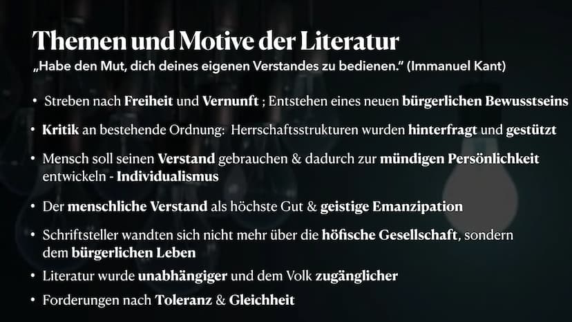 AUFKLÄRUNG
1720-1800
,,Aufklärung ist der Ausgang des Menschen aus
seiner selbstverschuldeten Unmündigkeit."
PRÄSENTIERT VON MELEK KAPLAN Ag