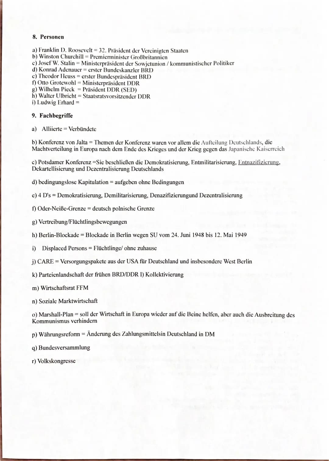 GESCHICHTE Q3.
1. Mit welchen Konflikten und Herausforderungen hatten die deutsche Bevölkerung und die
Besatzungsmächte im Nachkriegsdeutsch