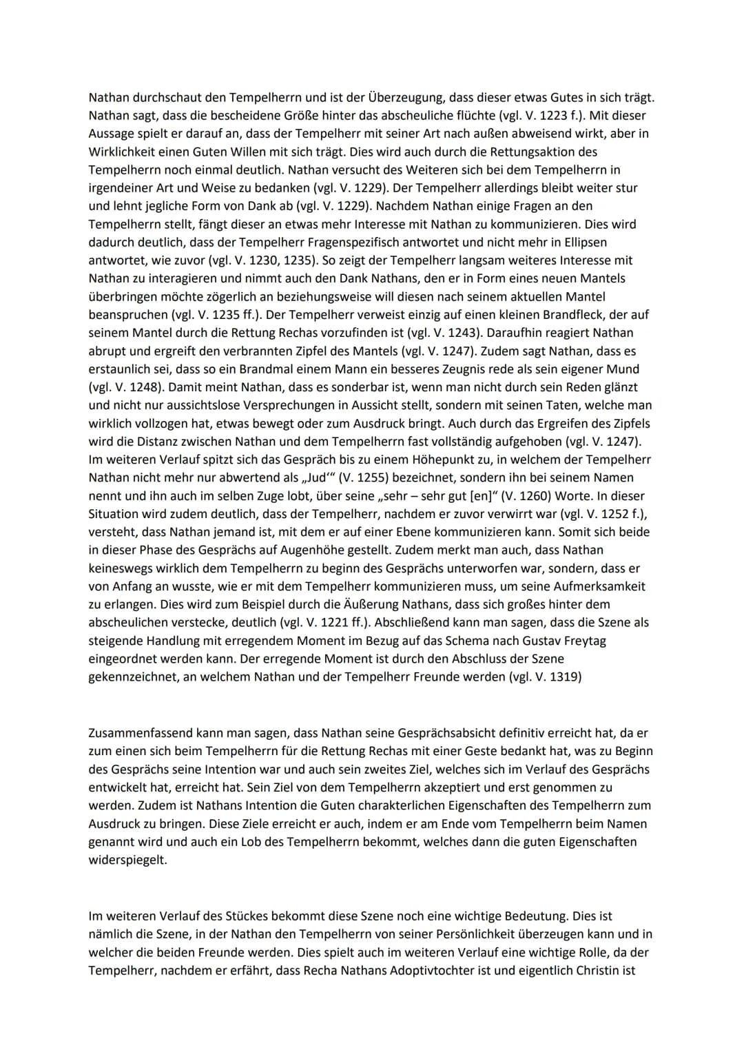 Deutsch Analyse Nathan der Weise Aufzug 2 Auftritt 5
Das im Versmaß verfasste Theaterstück ,,Nathan der Weise", von Gotthold Ephraim Lessing