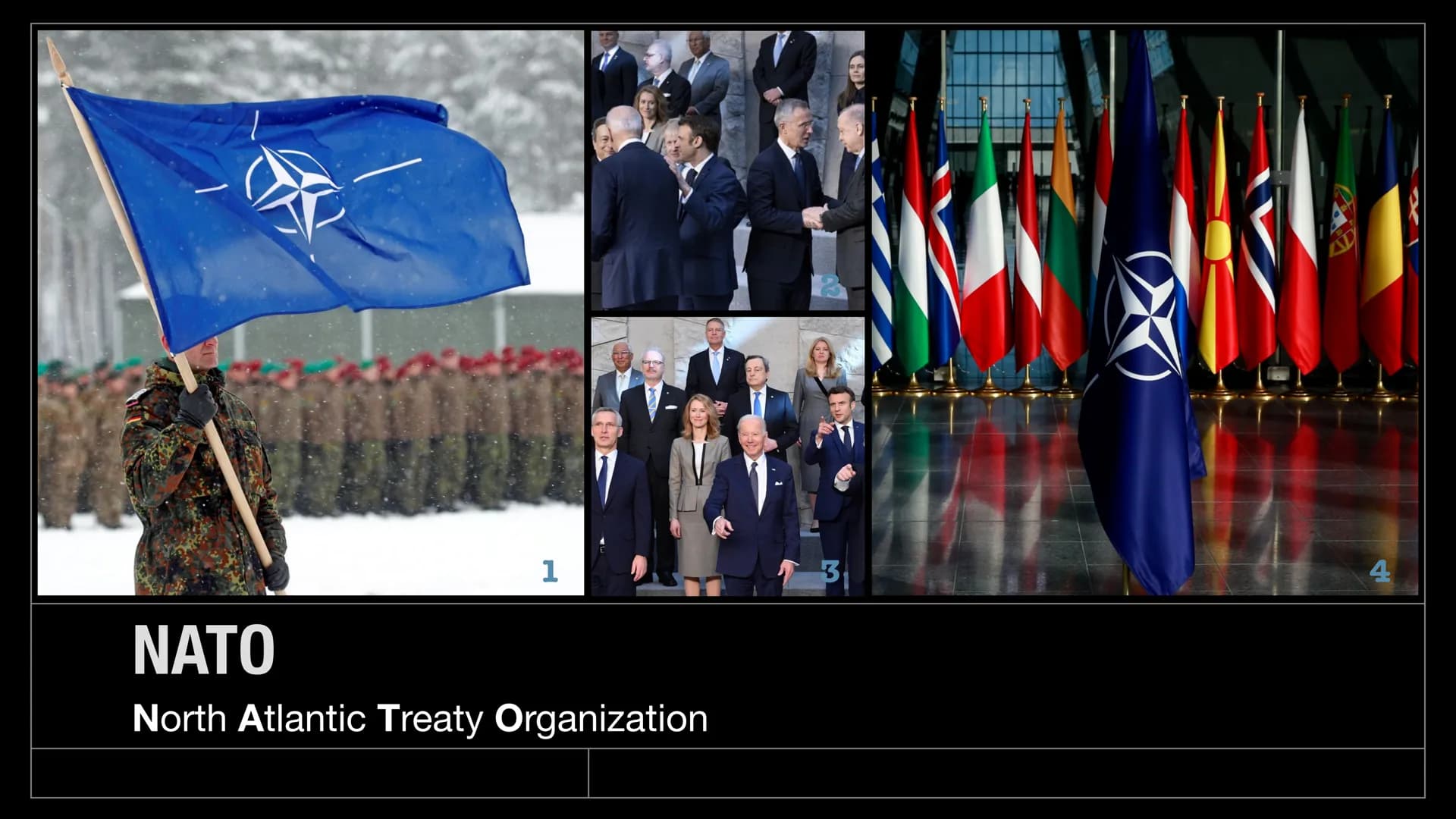 4
1
ΝΑΤΟ
North Atlantic Treaty Organization
3 Gliederung
1. Übersicht
2. Geschichte
3. Aktivitäten
4. Struktur
5. Kritik
6. Quellen ÜBERSICH