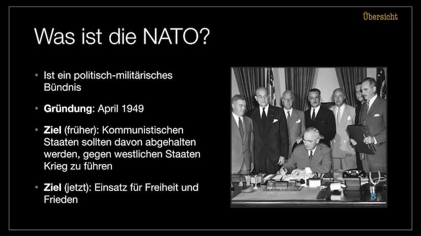 4
1
ΝΑΤΟ
North Atlantic Treaty Organization
3 Gliederung
1. Übersicht
2. Geschichte
3. Aktivitäten
4. Struktur
5. Kritik
6. Quellen ÜBERSICH