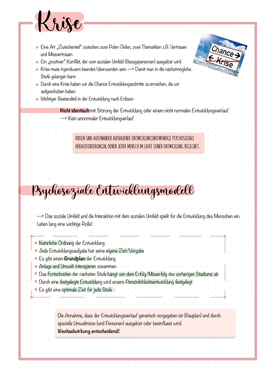 ●
●
Erikson:
Psychosoziale Entwicklung
Epigenetische Prinzip
● „Krise"
Das psychosoziale Entwicklungsmodell:
1. Urvertrauen. gegen Urmissver