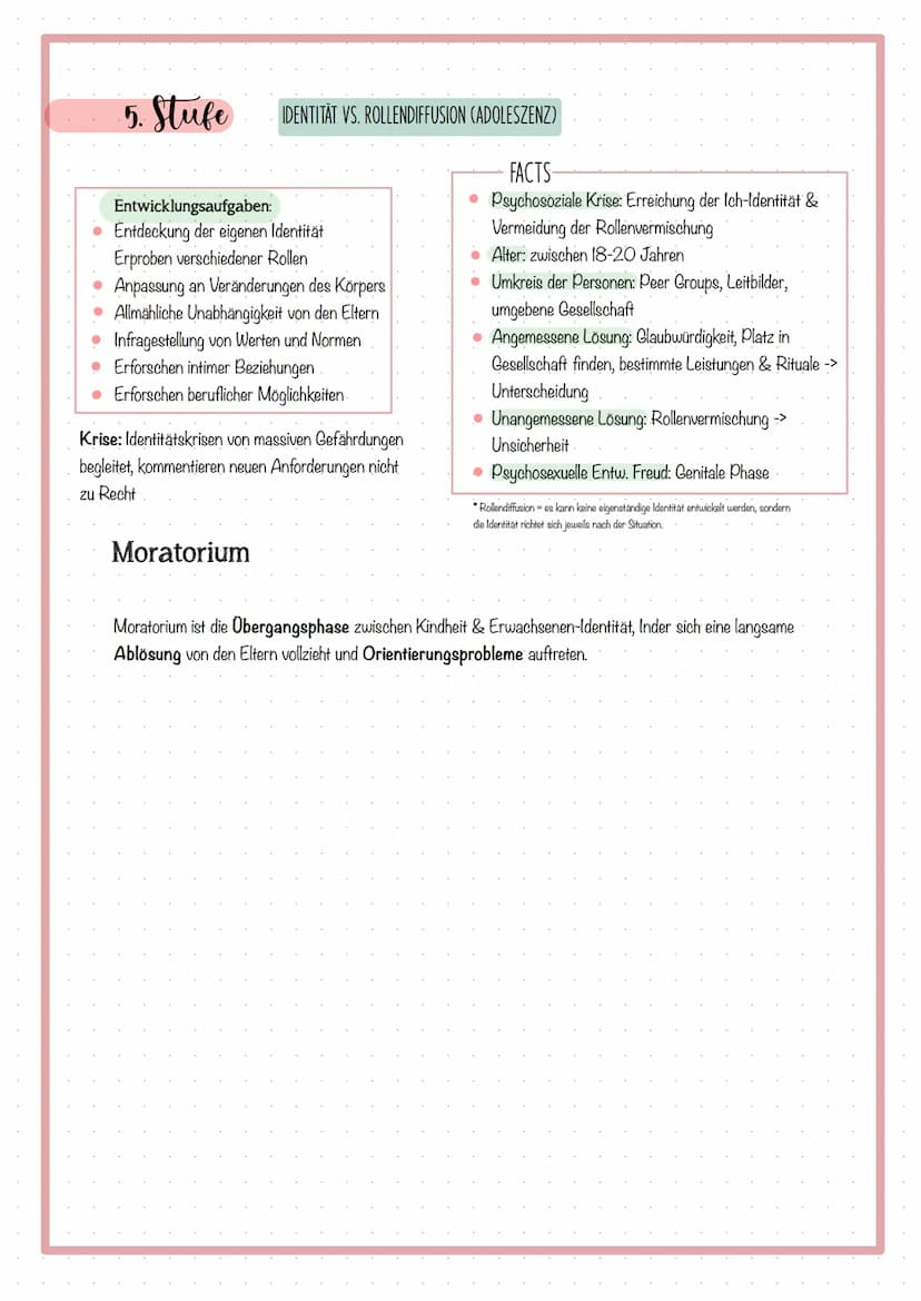 ●
●
Erikson:
Psychosoziale Entwicklung
Epigenetische Prinzip
● „Krise"
Das psychosoziale Entwicklungsmodell:
1. Urvertrauen. gegen Urmissver