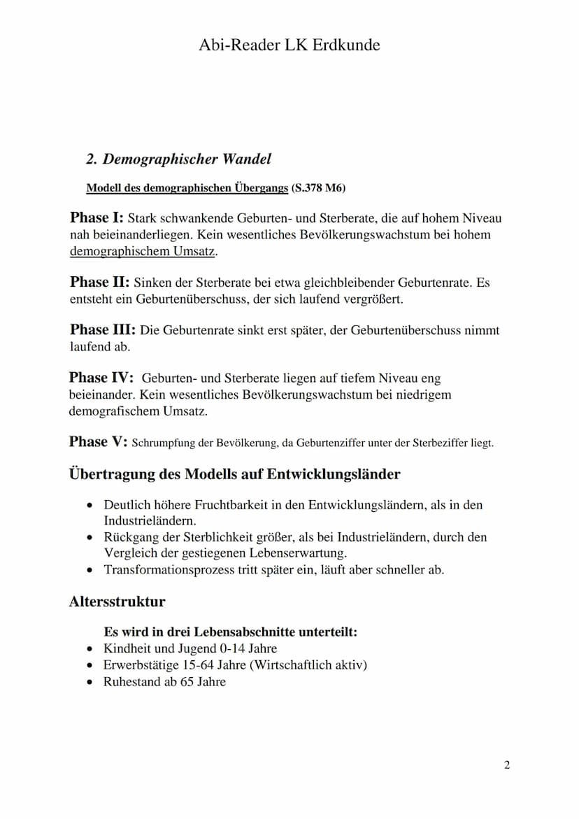 Abi-Reader LK Erdkunde
Entwicklungsländer
1. Leben in einer Welt/ Entwicklungsländer
Tragfähigkeit: Maximale Zahl der Lebewesen, die in eine
