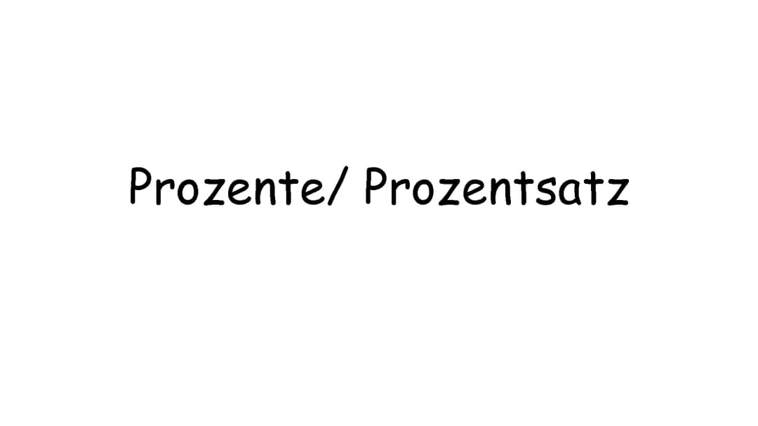 Prozente und Prozentsatz 