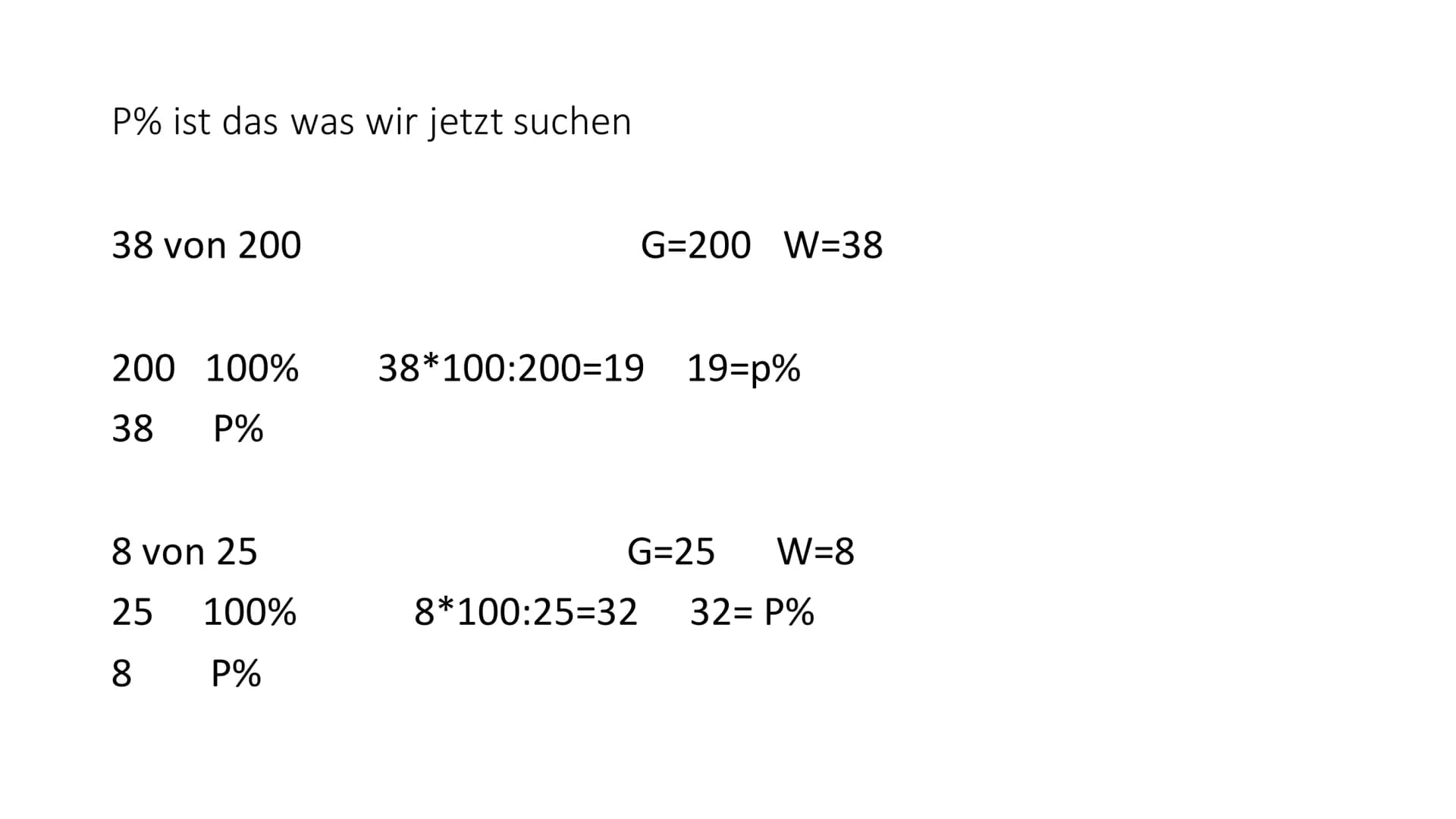 Prozente/ Prozentsatz Prozente
●
●
Prozente sind Brüche mit den Nenner 100
Zähler/ Nenner
• 1 Prozent bedeutet 1 Hundertstel
●
P Prozent bed