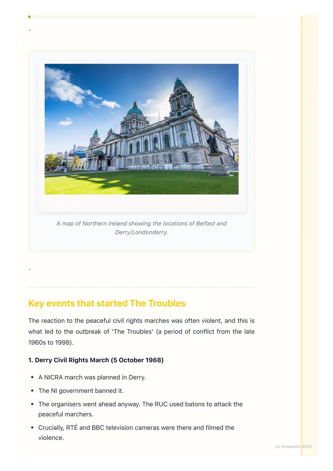 # The Civil Rights Movement
and The Troubles

Background to the conflict in Northern Ireland

After the partition of Ireland in 1921, six co