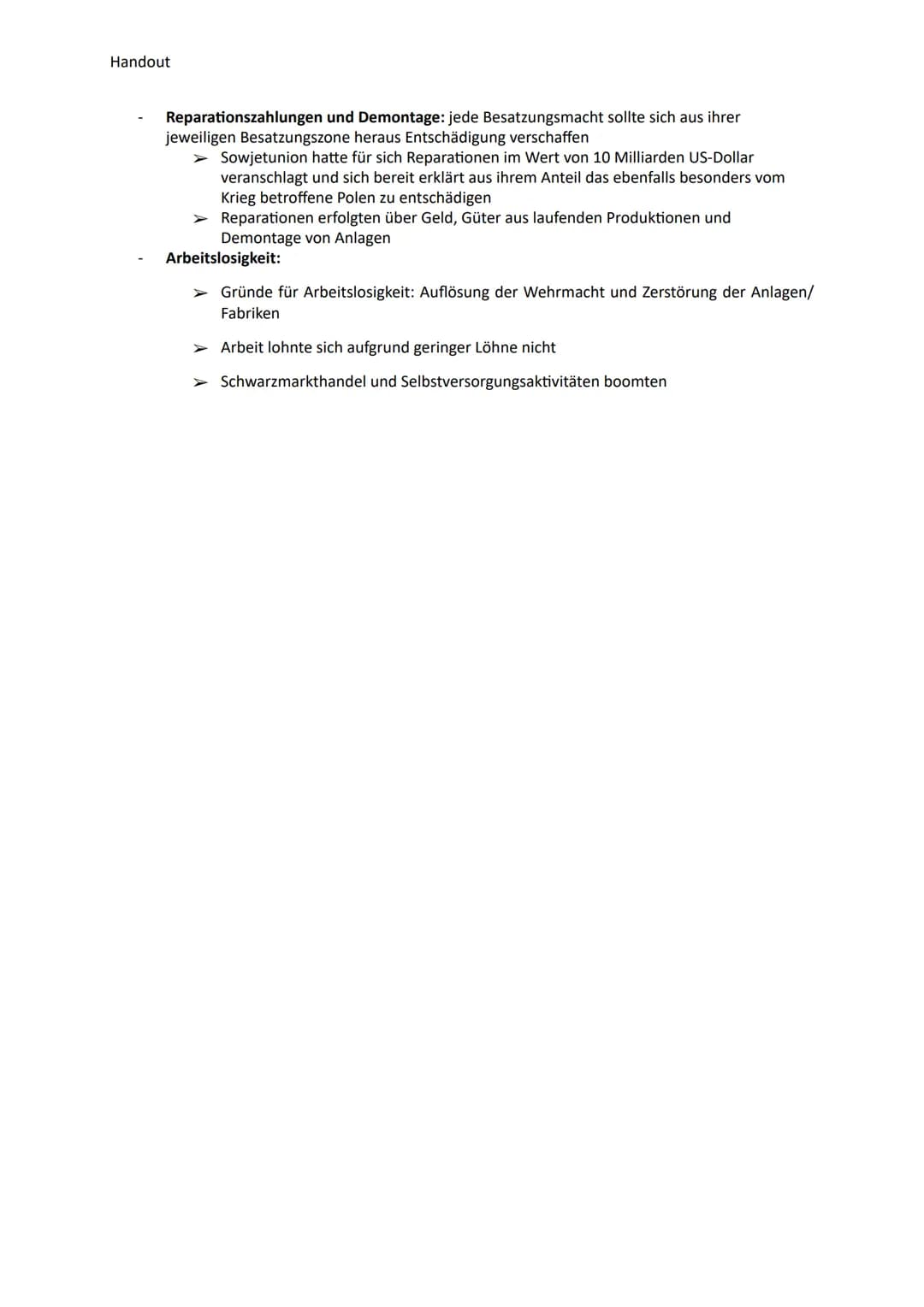 Handout
Beschlüsse der Potsdamer Konferenz und deren Auswirkungen für
Deutschland
Potsdamer Konferenz:
Am 17. Juli bis zum 2. August 1945
Te