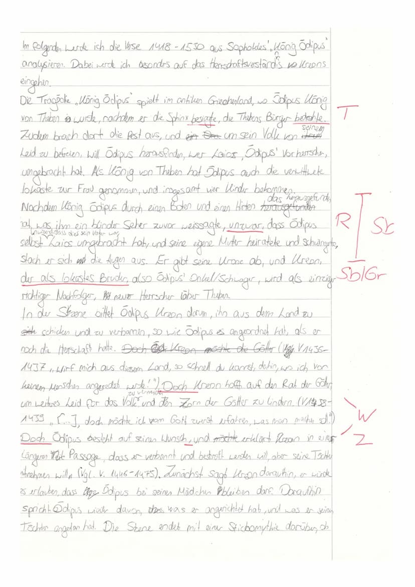 Aufgabe:
Ordne die angegebene Textstelle (Zeilen 1418-1530) in den Werkzusammenhang ein und analysiere
die Gesprächsentwicklung in der angeg