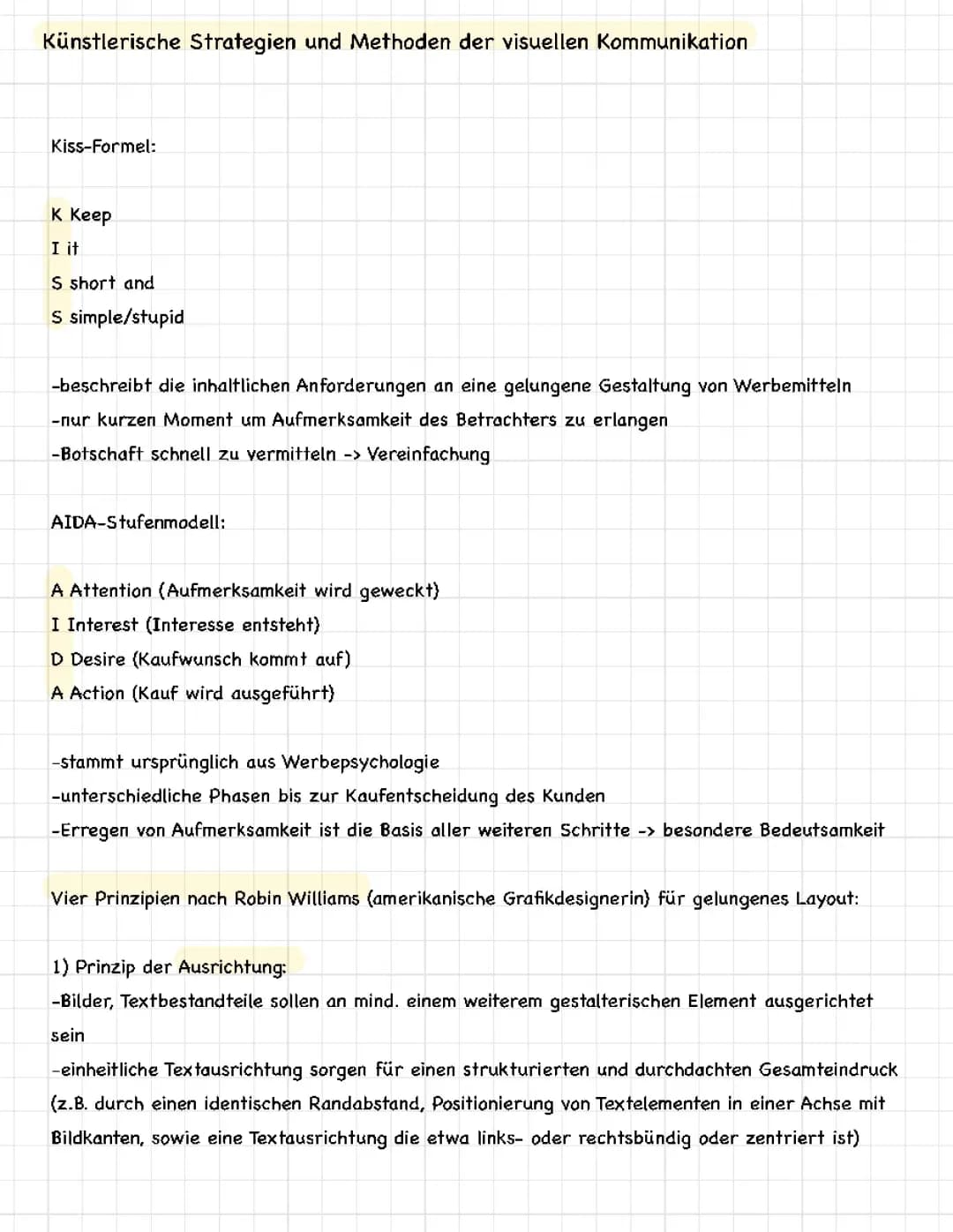 Lernzettel Kunst Klausur EF - Plakat Analyse 