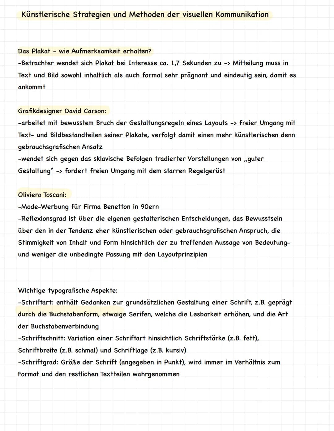 Künstlerische Strategien und Methoden der visuellen Kommunikation
Kiss-Formel:
K Keep
I it
S short and
S simple/stupid
-beschreibt die inhal