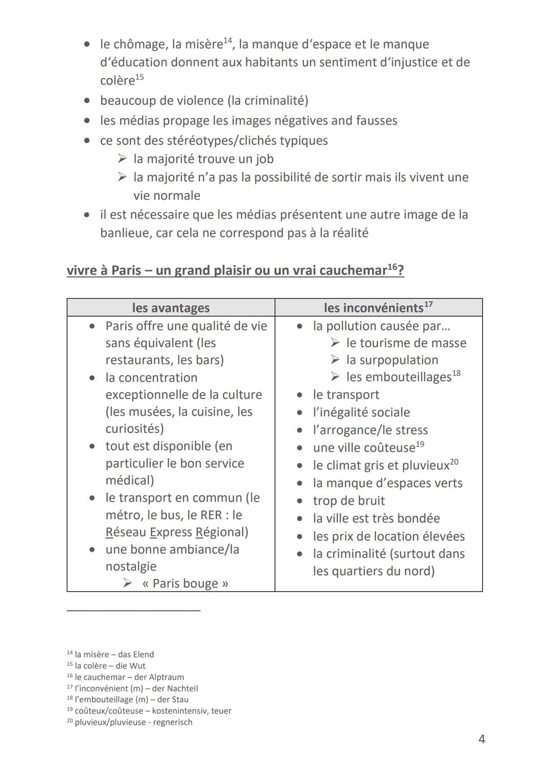 Themen:
Vorbereitung: Französisch-Abitur
La métropole Paris (1-5)
• Bruxelles (5-8)
• Le Sénégal (8-12)
• Une société multiculturelle (immig