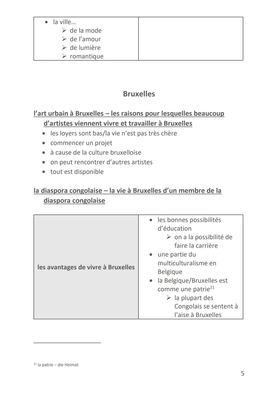Themen:
Vorbereitung: Französisch-Abitur
La métropole Paris (1-5)
• Bruxelles (5-8)
• Le Sénégal (8-12)
• Une société multiculturelle (immig