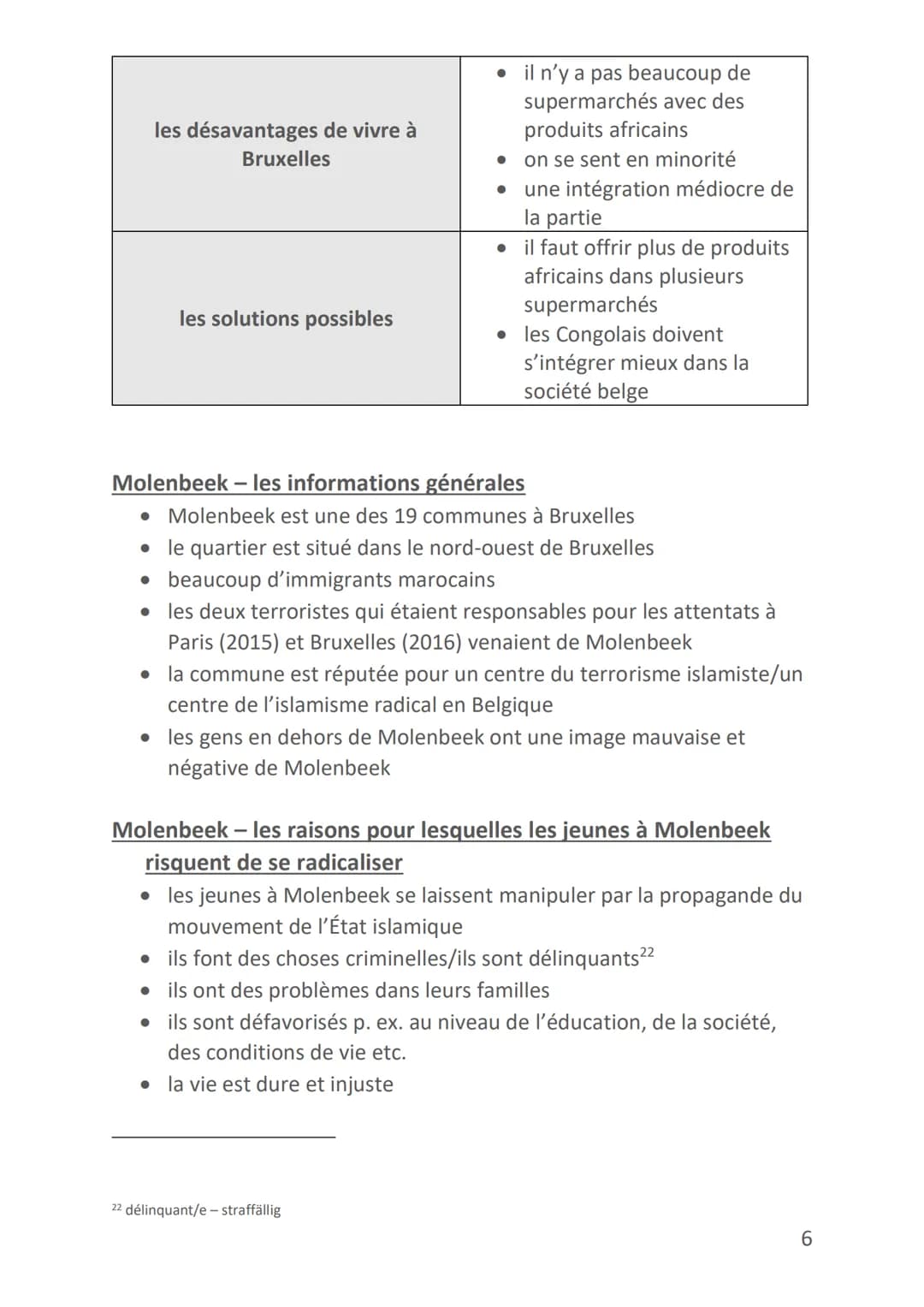 Themen:
Vorbereitung: Französisch-Abitur
La métropole Paris (1-5)
• Bruxelles (5-8)
• Le Sénégal (8-12)
• Une société multiculturelle (immig