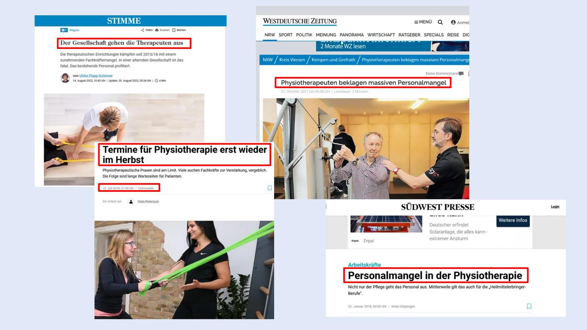 Region
STIMME
Tellen Drucken Merken
Der Gesellschaft gehen die Therapeuten aus
Die therapeutischen Einrichtungen kämpfen seit 2015/16 mit ei